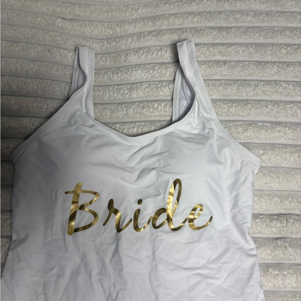 Chic White Bride One-Piece Swimsuit